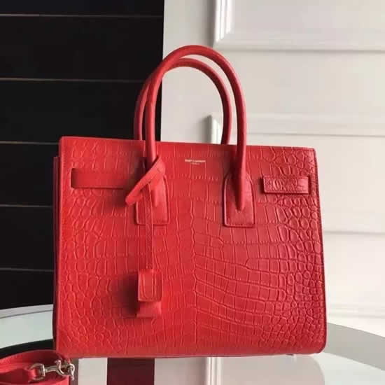 Replica Saint Laurent Small Sac De Jour Croc Embossed Red Bag